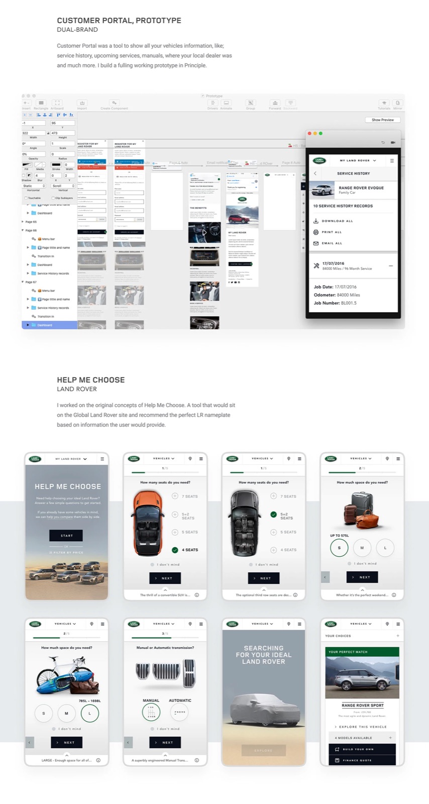 JLR responsive component — mobile
