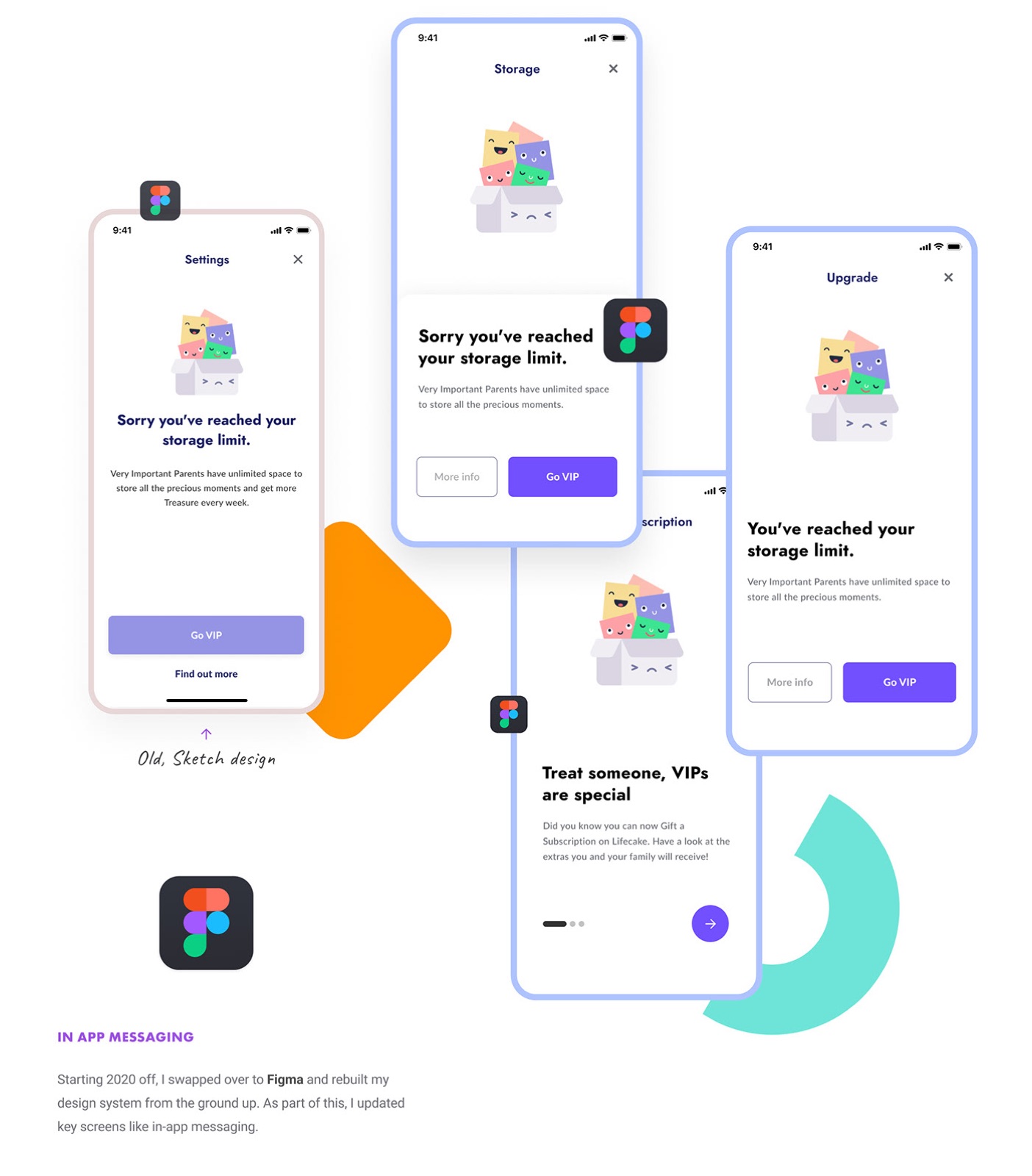 Lifecake app screen — story view